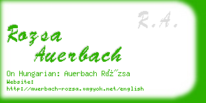 rozsa auerbach business card